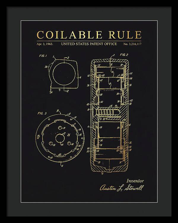 Coilable Tape Rule Gold Patent Us3216117a