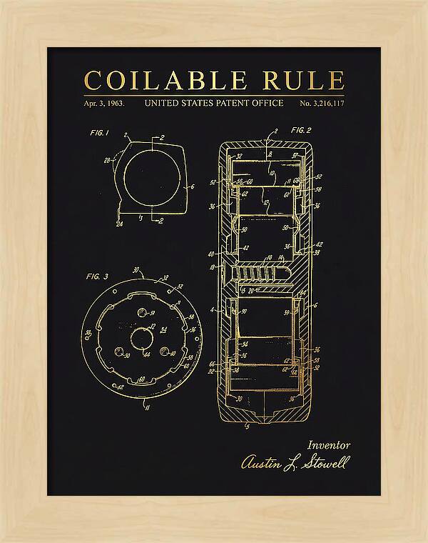Coilable Tape Rule Gold Patent Us3216117a