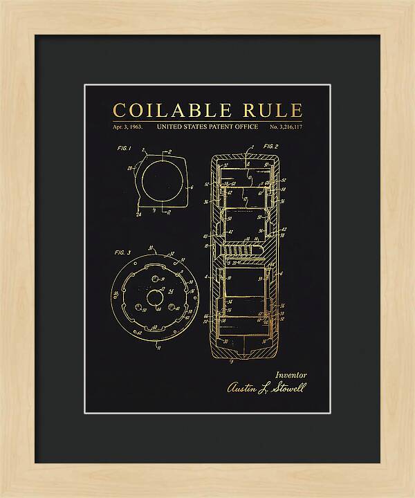 Coilable Tape Rule Gold Patent Us3216117a