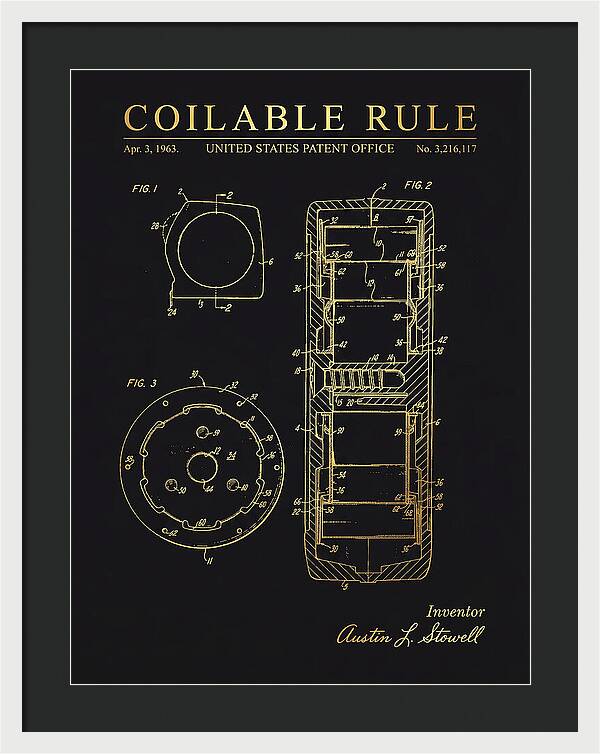 Coilable Tape Rule Gold Patent Us3216117a