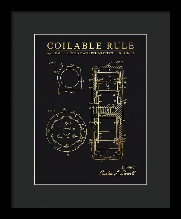 Coilable Tape Rule Gold Patent Us3216117a