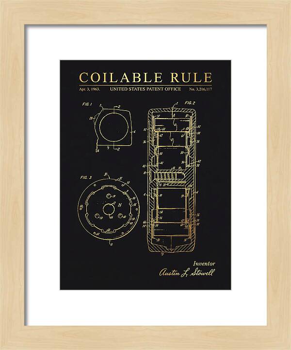 Coilable Tape Rule Gold Patent Us3216117a