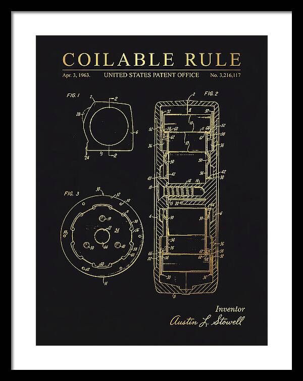 Coilable Tape Rule Gold Patent Us3216117a