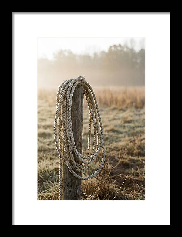Coiled Rope On Post
