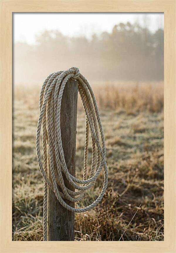 Coiled Rope On Post