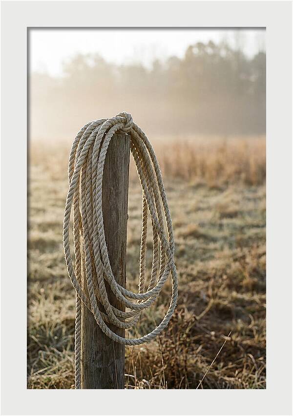 Coiled Rope On Post