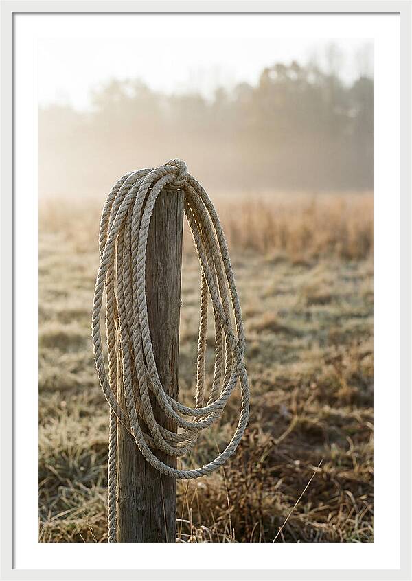 Coiled Rope On Post