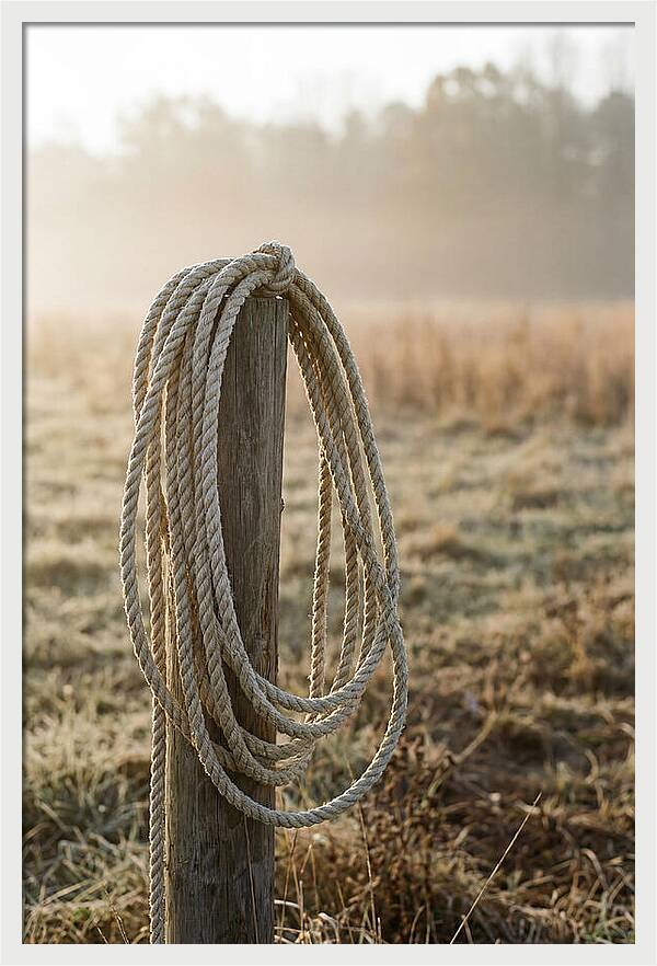 Coiled Rope On Post