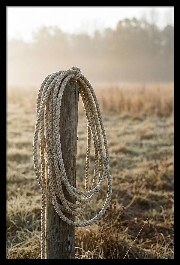 Coiled Rope On Post