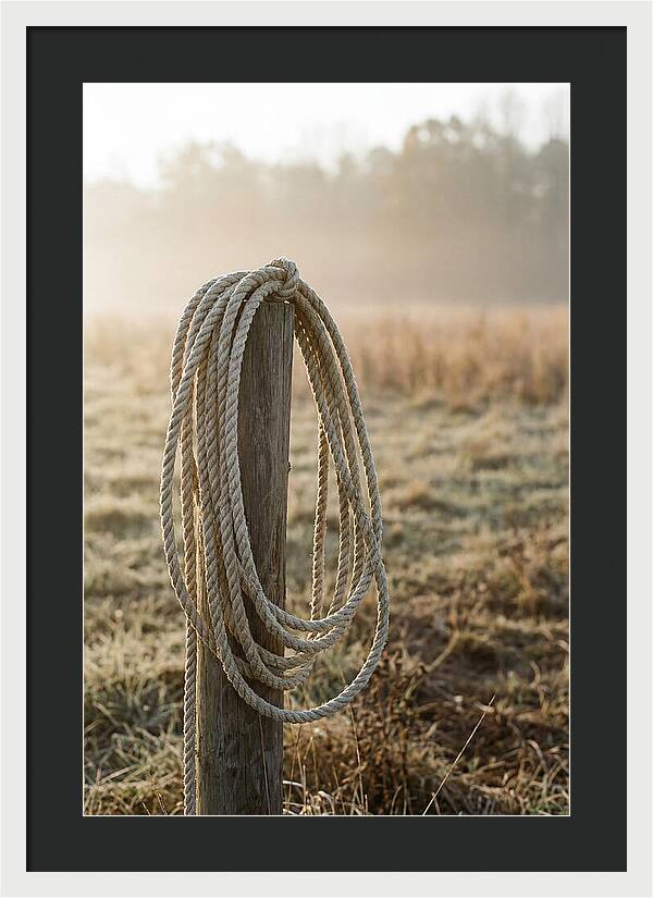 Coiled Rope On Post