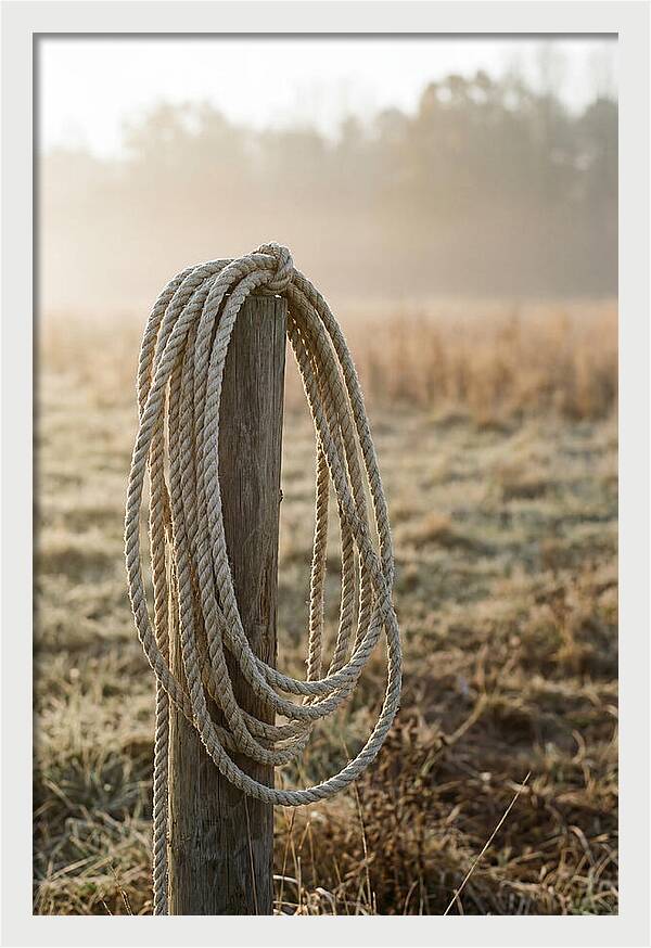 Coiled Rope On Post
