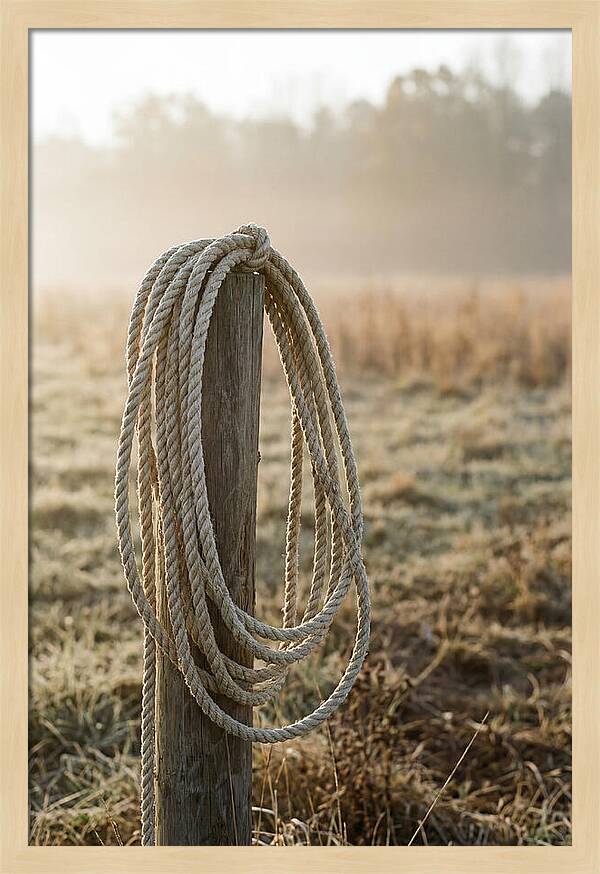 Coiled Rope On Post