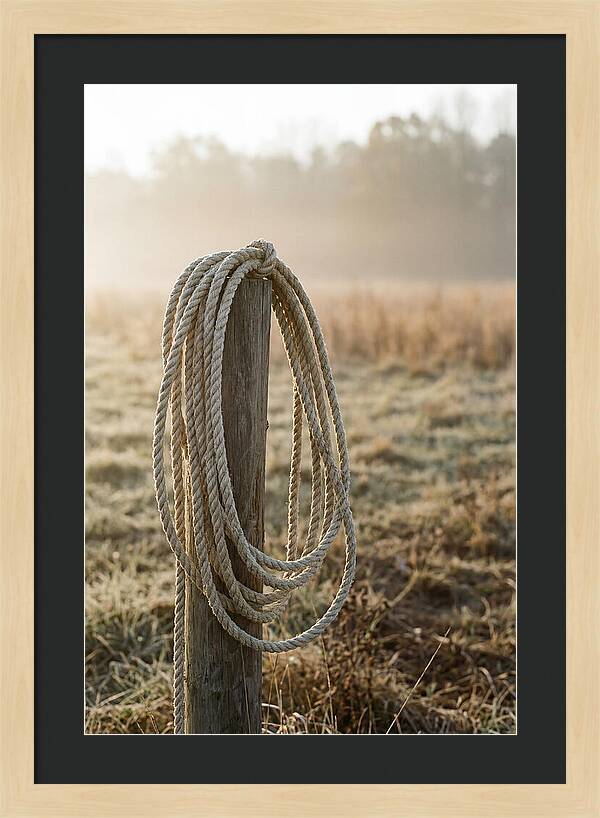 Coiled Rope On Post