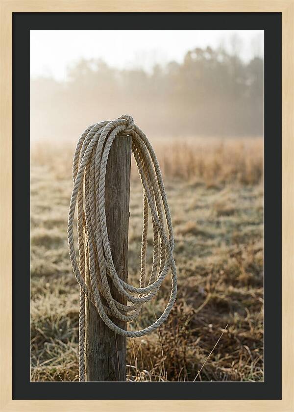 Coiled Rope On Post
