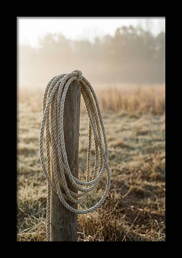 Coiled Rope On Post