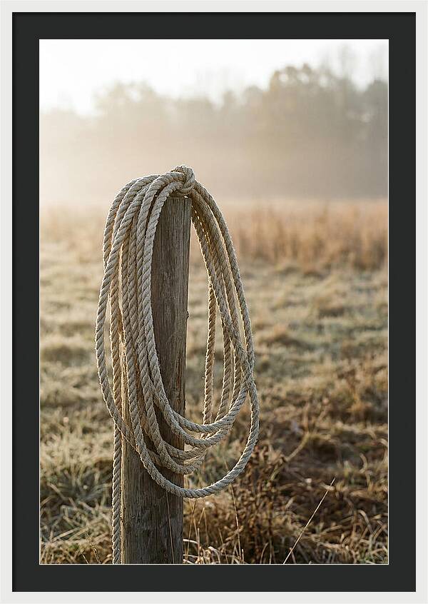 Coiled Rope On Post
