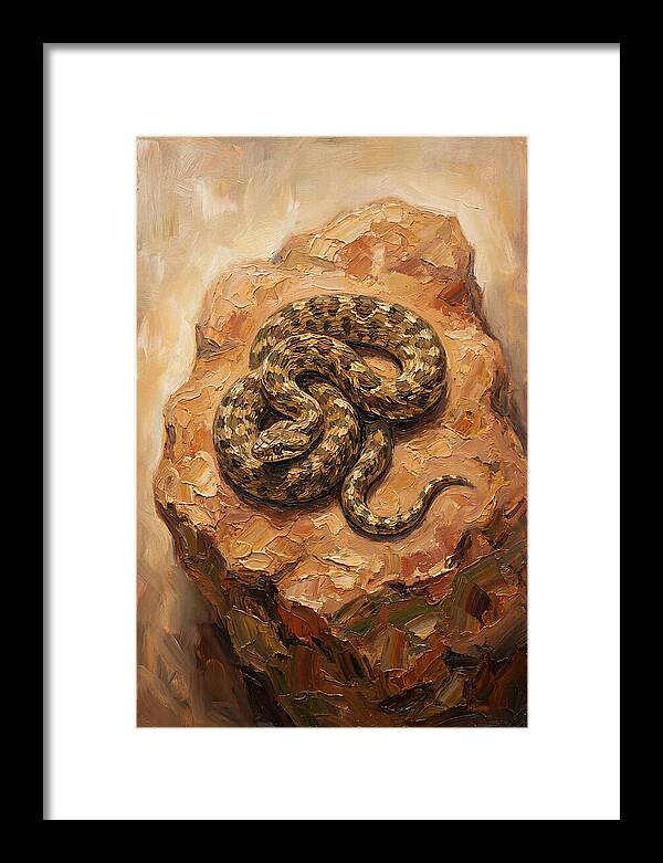 Coiled Serenity On Warm Stone