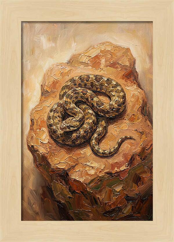 Coiled Serenity On Warm Stone