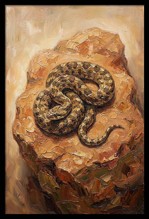 Coiled Serenity On Warm Stone