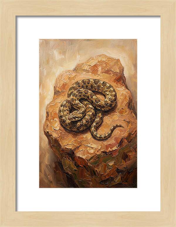 Coiled Serenity On Warm Stone