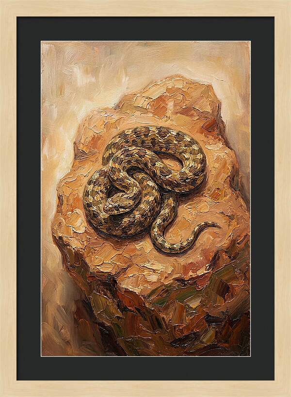 Coiled Serenity On Warm Stone