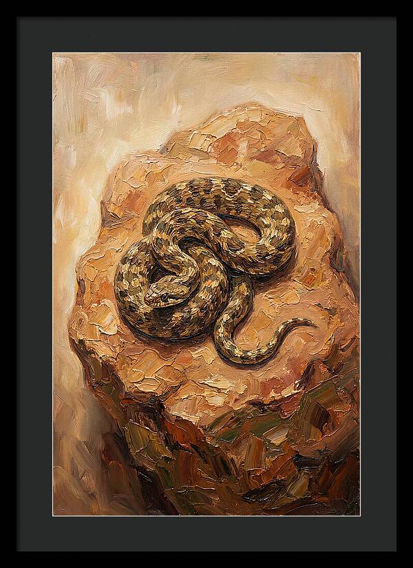 Coiled Serenity On Warm Stone