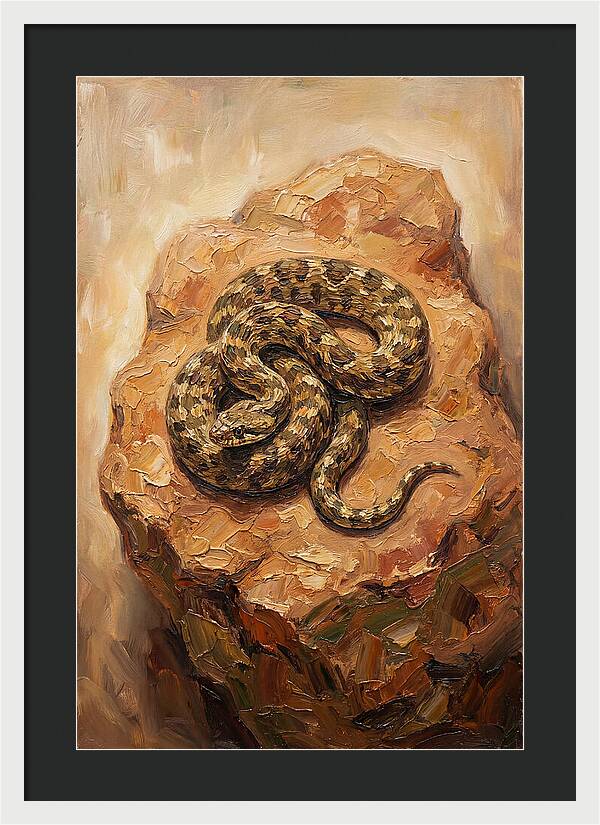 Coiled Serenity On Warm Stone