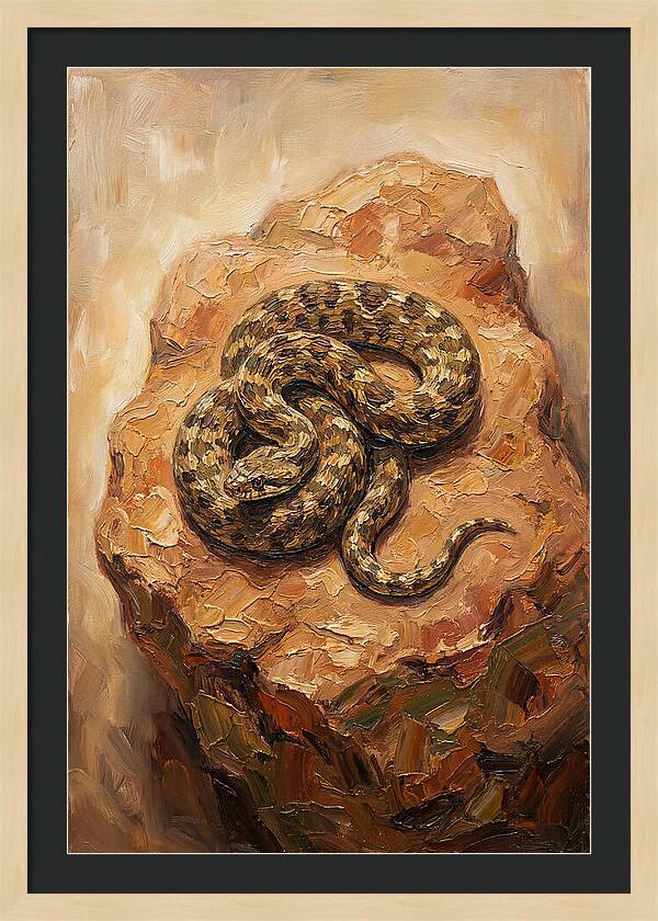 Coiled Serenity On Warm Stone