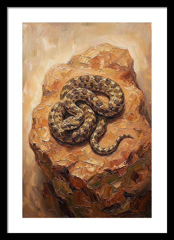 Coiled Serenity On Warm Stone