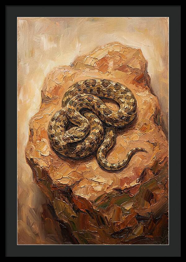 Coiled Serenity On Warm Stone