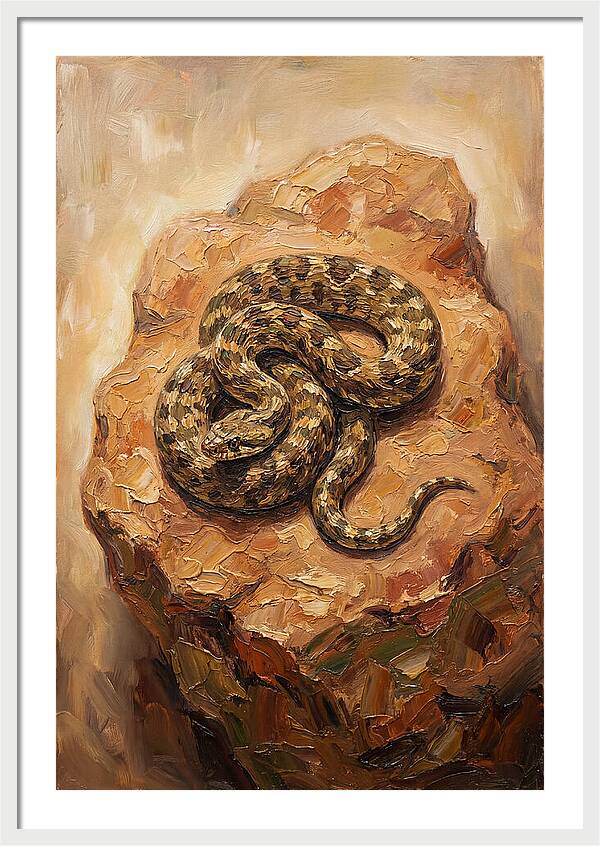 Coiled Serenity On Warm Stone