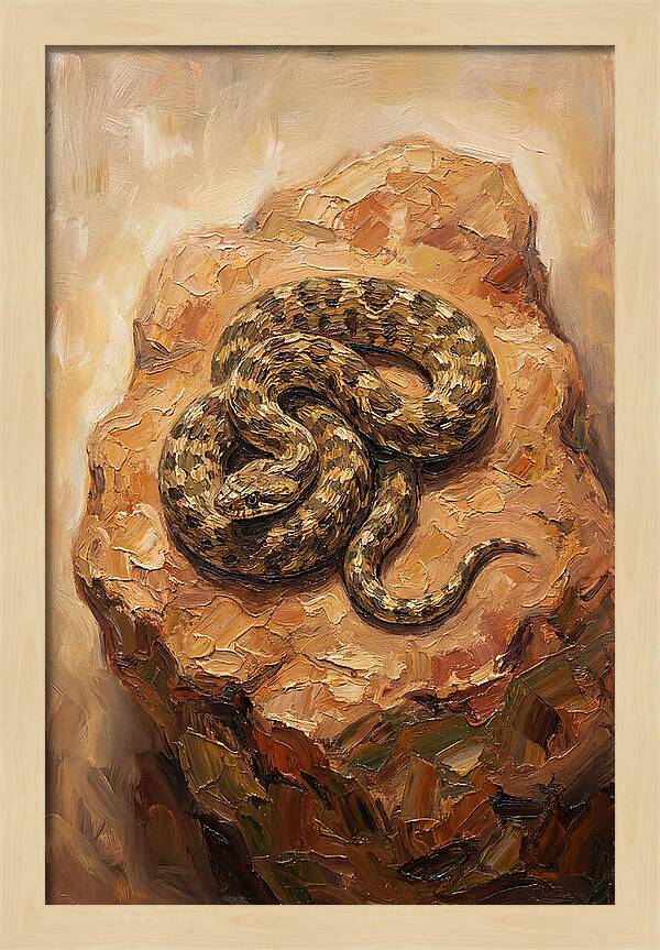 Coiled Serenity On Warm Stone