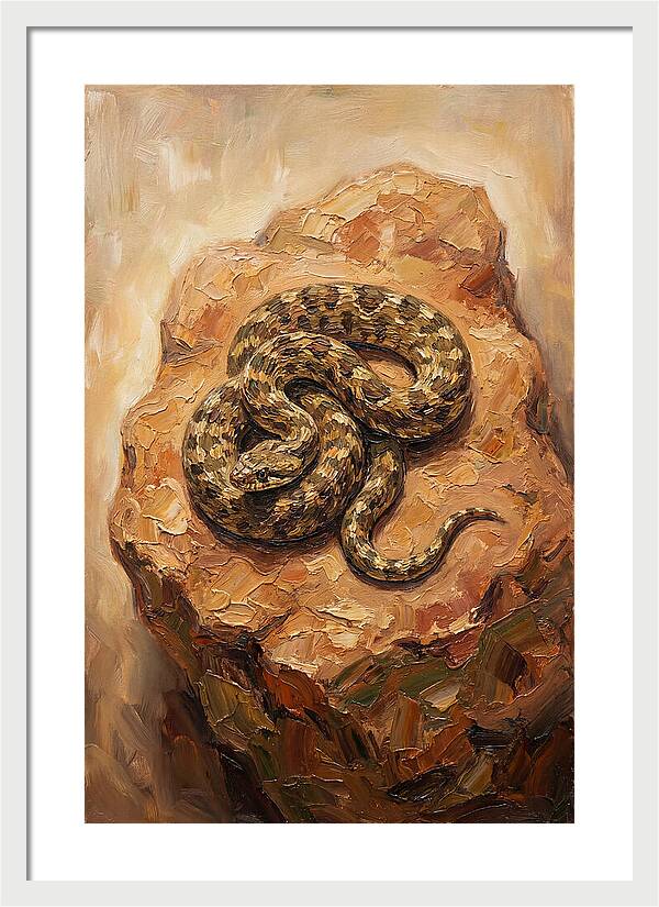 Coiled Serenity On Warm Stone