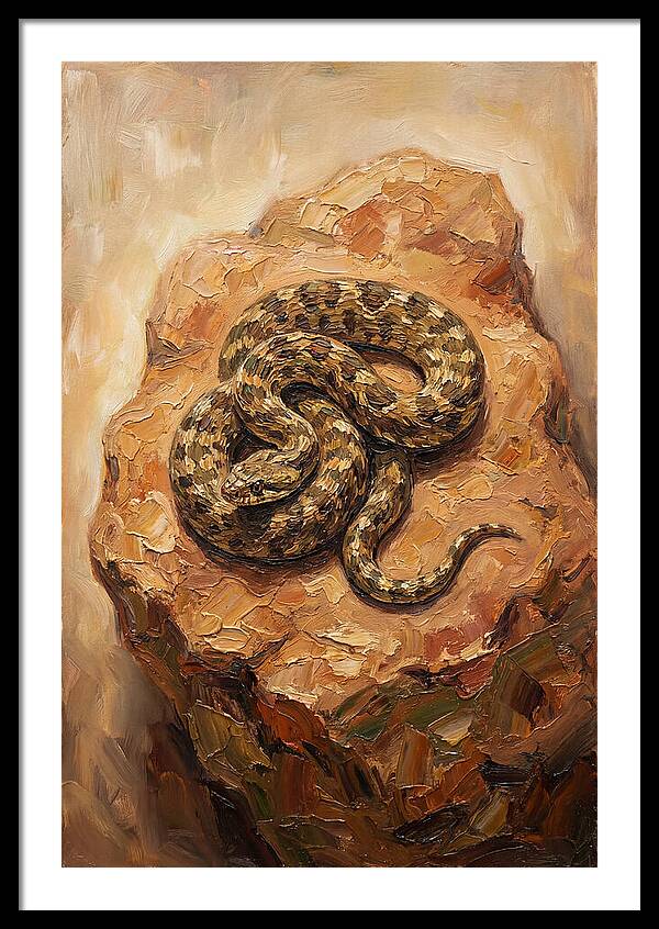 Coiled Serenity On Warm Stone