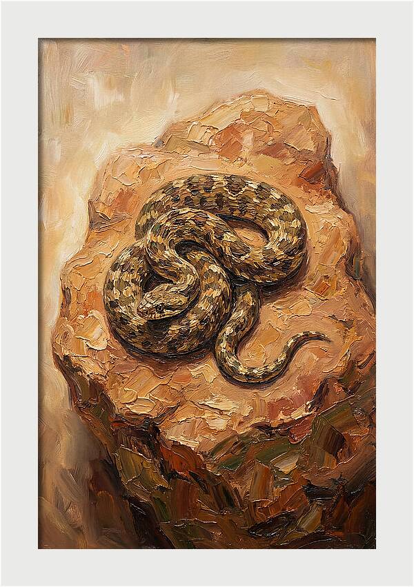 Coiled Serenity On Warm Stone