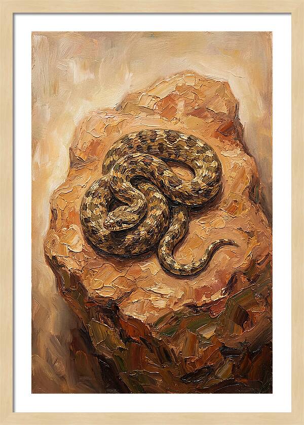 Coiled Serenity On Warm Stone