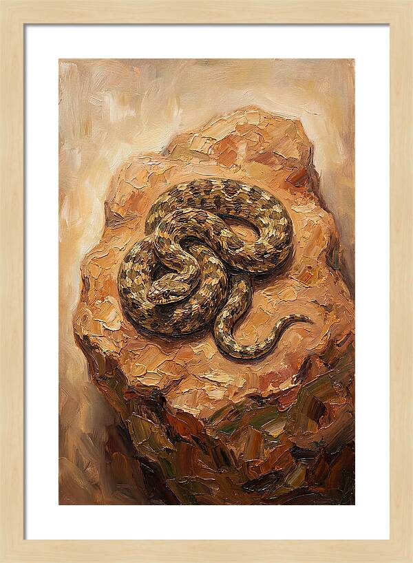 Coiled Serenity On Warm Stone