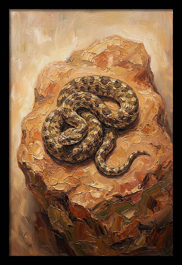 Coiled Serenity On Warm Stone