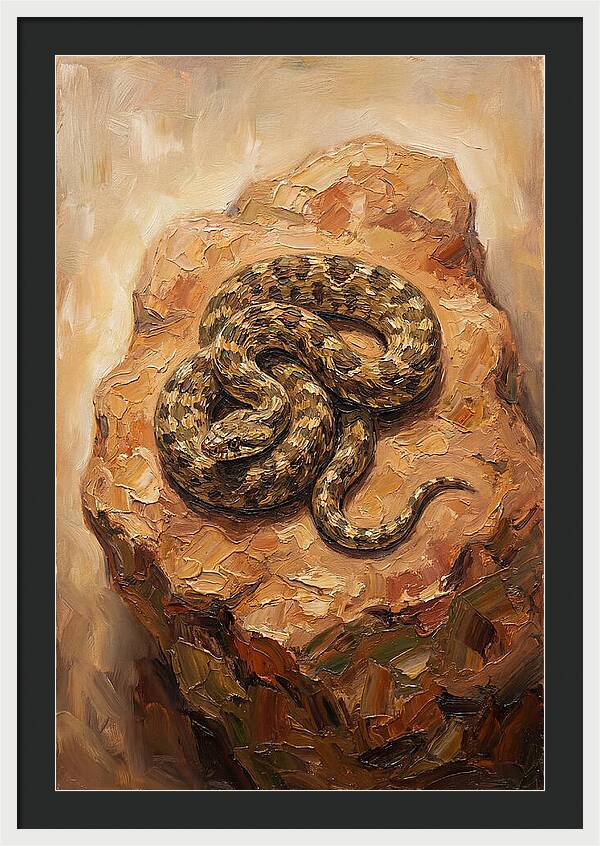 Coiled Serenity On Warm Stone