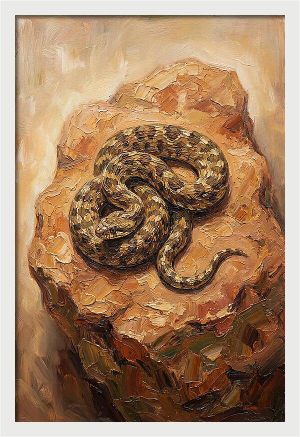 Coiled Serenity On Warm Stone