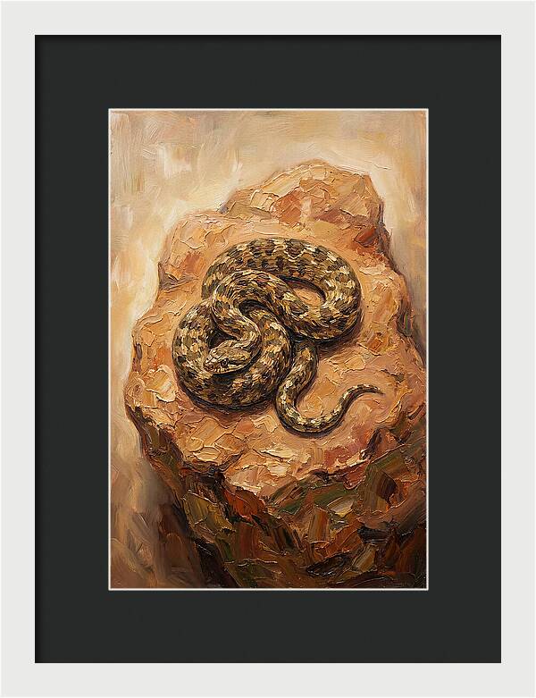 Coiled Serenity On Warm Stone