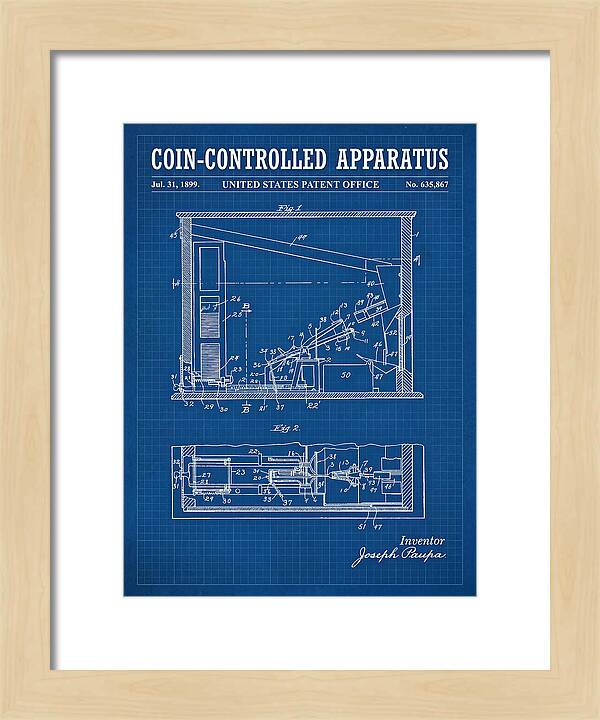 Coin Controlled Apparatus Blueprint Patent Us635867a