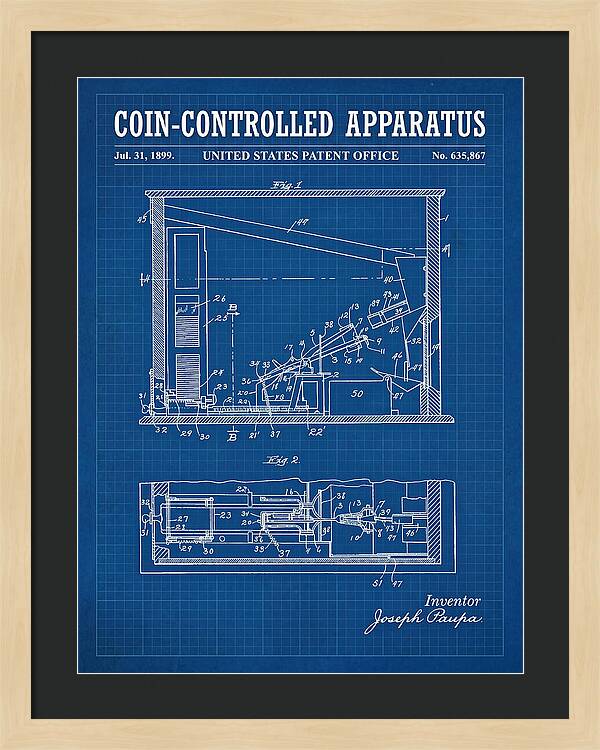 Coin Controlled Apparatus Blueprint Patent Us635867a