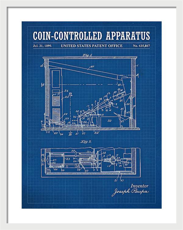 Coin Controlled Apparatus Blueprint Patent Us635867a