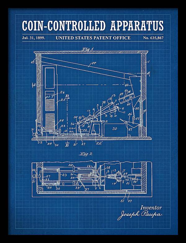 Coin Controlled Apparatus Blueprint Patent Us635867a