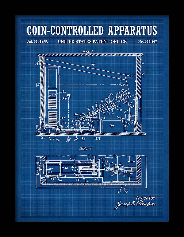 Coin Controlled Apparatus Blueprint Patent Us635867a