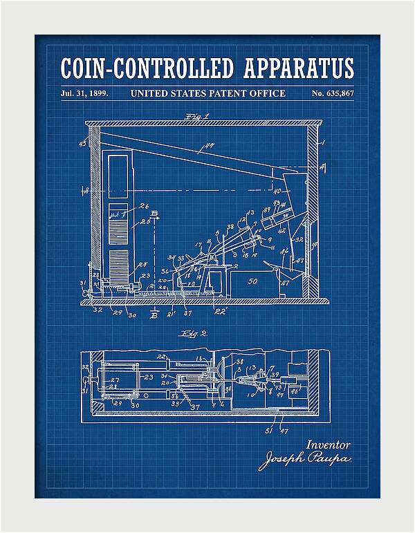 Coin Controlled Apparatus Blueprint Patent Us635867a