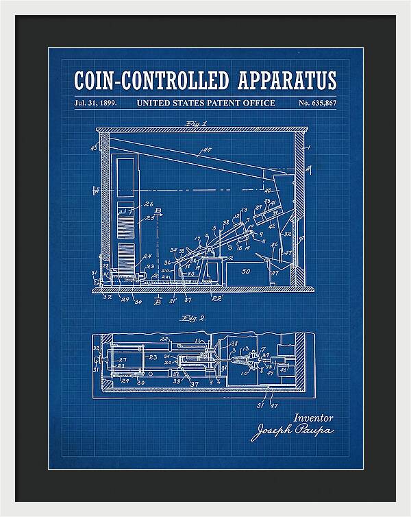 Coin Controlled Apparatus Blueprint Patent Us635867a