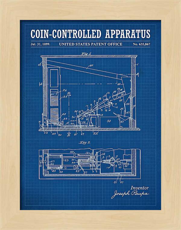 Coin Controlled Apparatus Blueprint Patent Us635867a