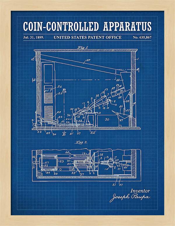 Coin Controlled Apparatus Blueprint Patent Us635867a